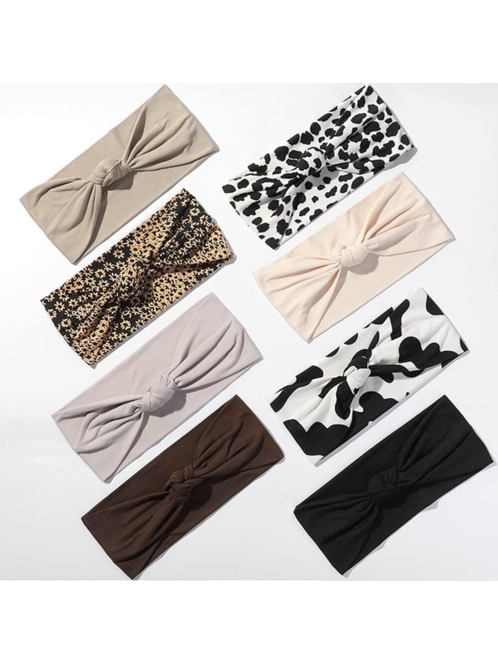 Boho Wide Knotted Headbands for Women, Non-Slip Hair Bands for Yoga & Fashion